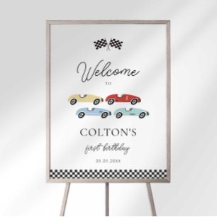 Race Car Birthday Welcome Sign