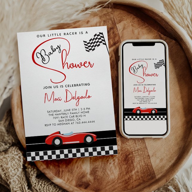 Race Car Boy Baby Shower |Fast and Fun Baby Shower Invitation (Creator Uploaded)
