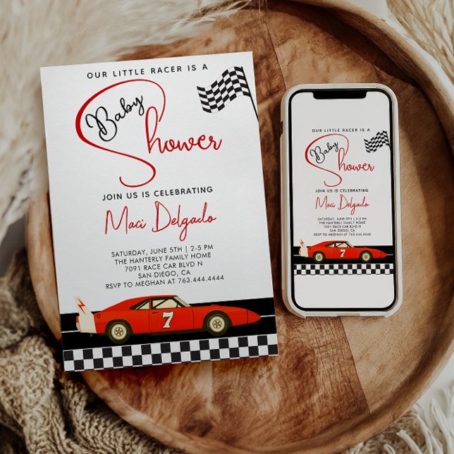 Race Car Boy Baby Shower |Fast and Fun Baby Shower Invitation (Creator Uploaded)