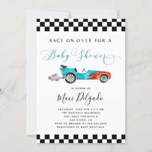 Race Car Boy Baby Shower Invitation