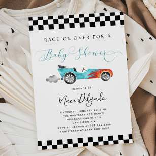 Race Car Boy Baby Shower Invitation