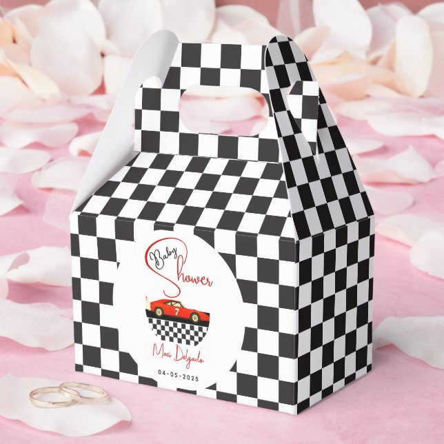 Race Car Boy Baby Shower | Little Racer Party Favor Boxes (Wedding)
