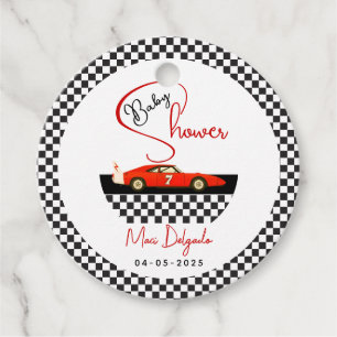 Race Car Boy Baby Shower   Little Racer Party Favor Tags