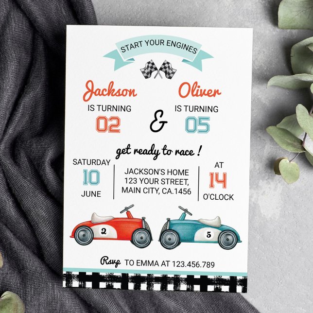 Race Car Boy Birthday Invitation  (Creator Uploaded)