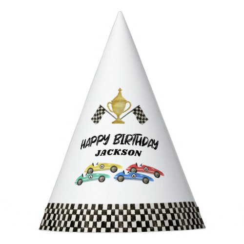 Race Car Boys Birthday Party Hat