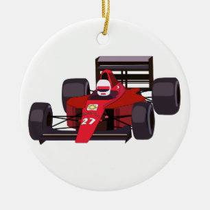 Race Car Ceramic Ornament