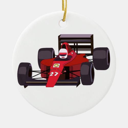 Race Car Ceramic Ornament