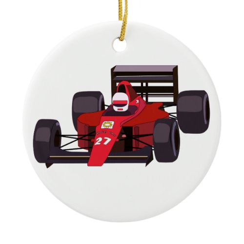 Race Car Ceramic Ornament