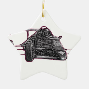 Race Car Ceramic Ornament
