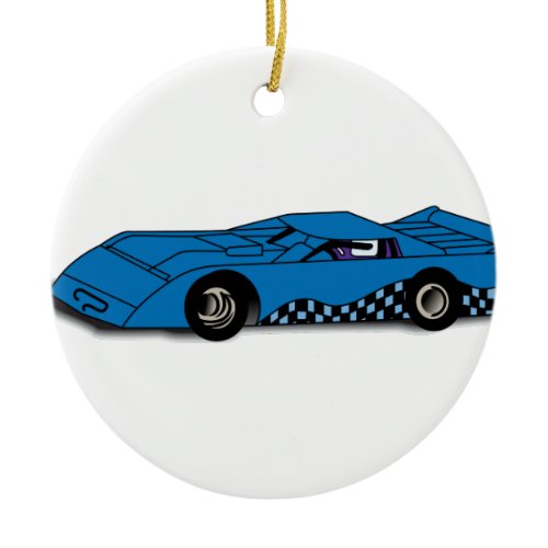 Race Car Ceramic Ornament