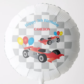 Race Car Checkered Boy's Birthday Balloon