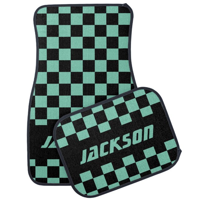 Race Car Checkered Flag Pattern | DIY Color & Text Mat (Set)