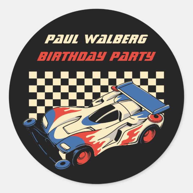 Race Car  Classic Round Sticker (Front)