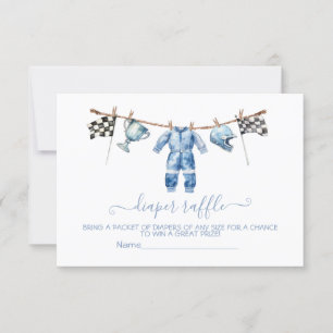 Race Car clothesline Diaper Raffle card