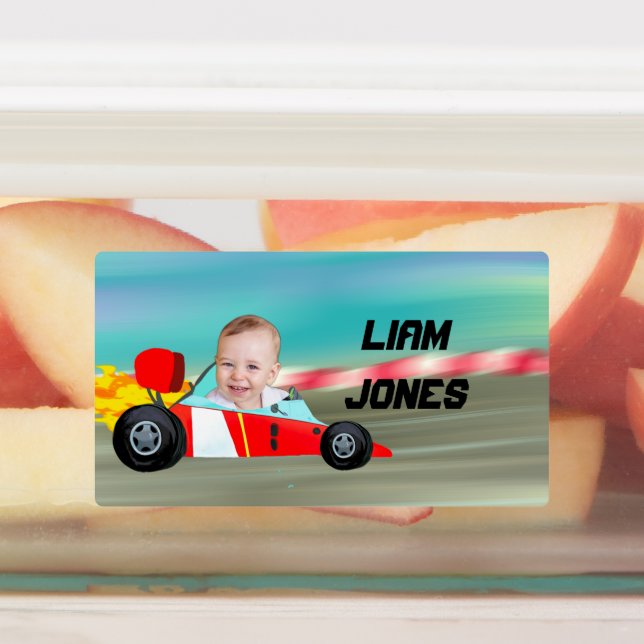 race car custom photo labels (Affixed)