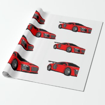"race Car" Custom Wrapping Paper by yackerscreations at Zazzle
