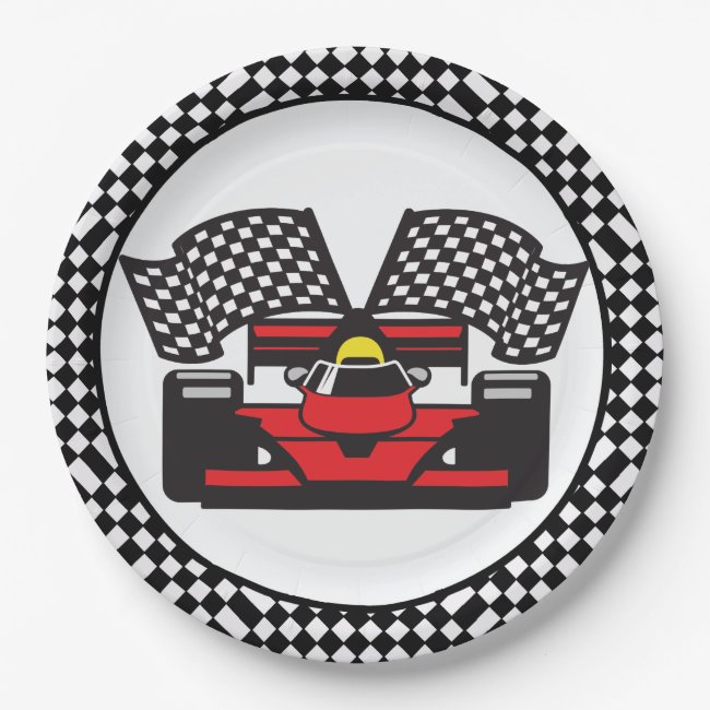 Race Car Design Paper Party Plate