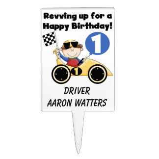 Race Car Driver 1st Birthday Cake Topper