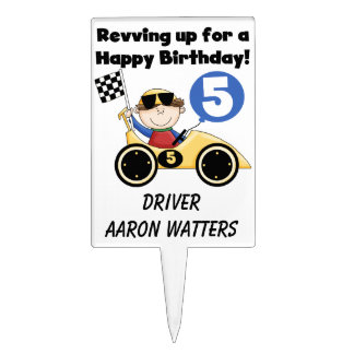 Race Car Driver 5th Birthday Cake Topper