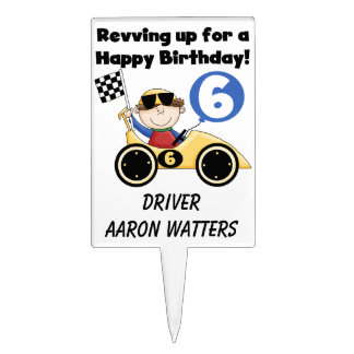 Race Car Driver 6th Birthday Cake Topper