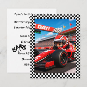 Race Car Driver Birthday Party Digital Download Invitation