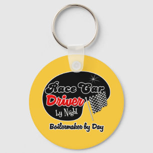 Race Car Driver by Night Boilermaker by Day Keychain