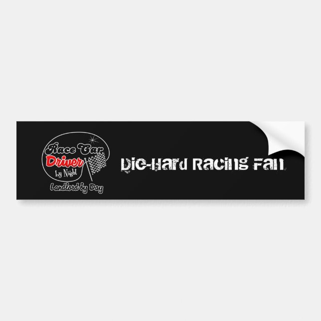 Race Car Driver by Night Landlord by Day Bumper Sticker (Front)