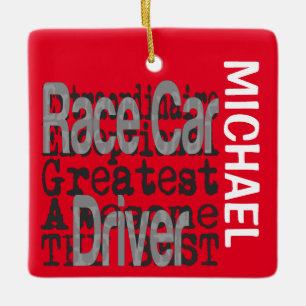 Race Car Driver Extraordinaire CUSTOM Ceramic Ornament