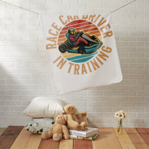 Race Car Driver In Training Baby Blanket