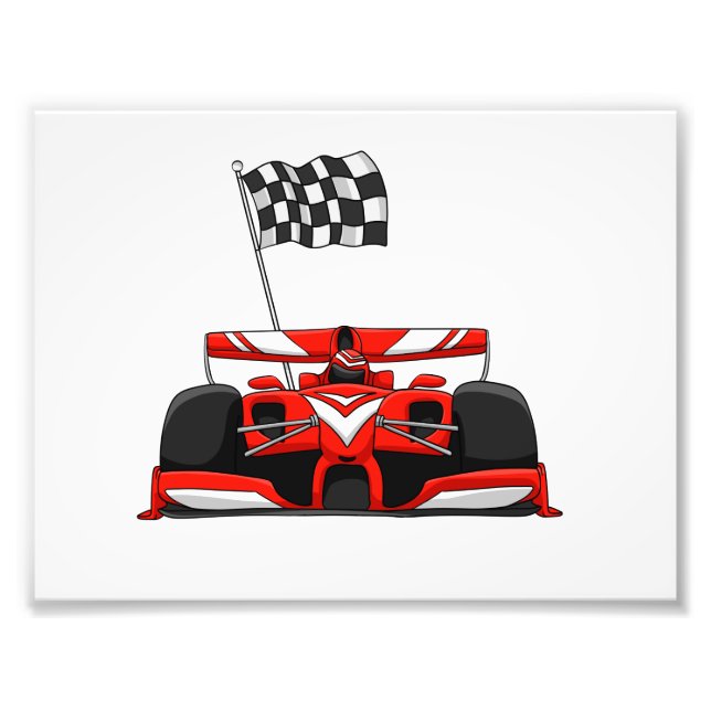 Race car extreme cartoon |Choose background color Photo Print (Front)