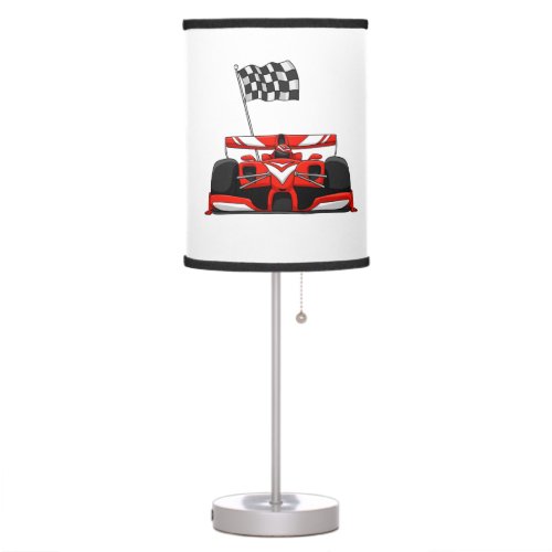 Race car extreme cartoon Choose background color Table Lamp