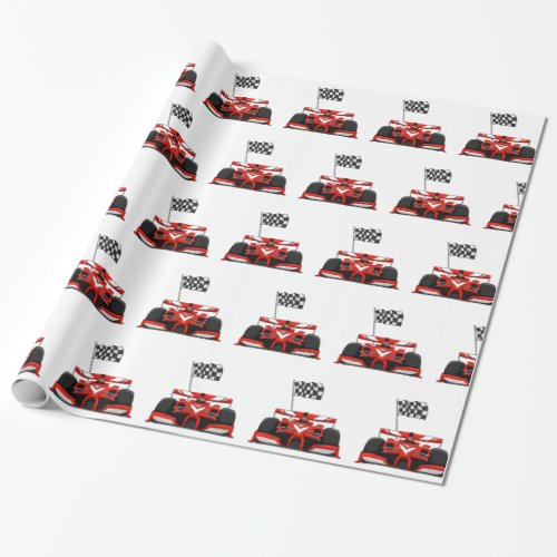 Race car extreme cartoon Choose background color Wrapping Paper
