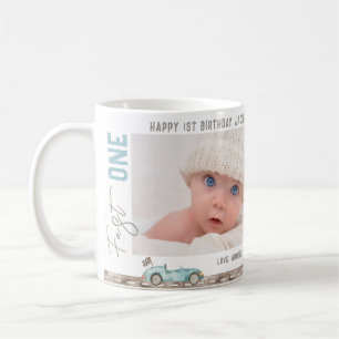 Race Car "Fast ONE" Birthday Gift Mug
