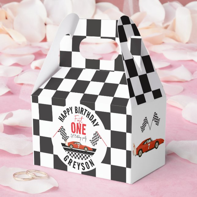 Race Car Favor Box – Fast One 1st Birthday Party (Wedding)