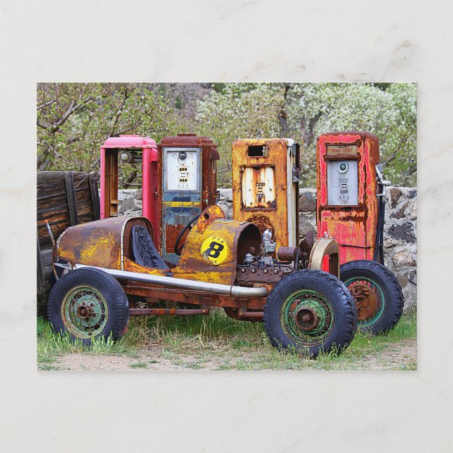 Race Car Final Pit Stop Postcard (Front)