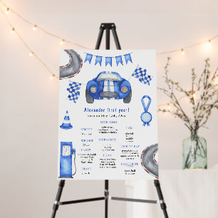 Race Car First Birthday Milestone Birthday Foam Board