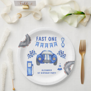 Race Car First Birthday Party Paper Plates