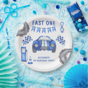 Race Car First Birthday Party Paper Plates