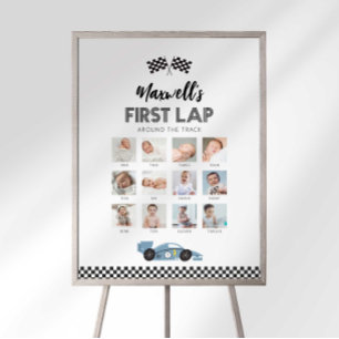 Race Car First Birthday Photo Milestone Chart Foam Board