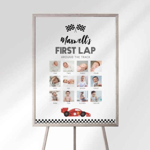 Race Car First Birthday Photo Milestone Chart Foam Board