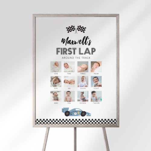 Race Car First Birthday Photo Milestone Chart Foam Board