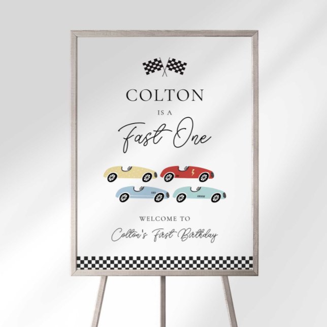 Race Car First Birthday Welcome Sign (Creator Uploaded)