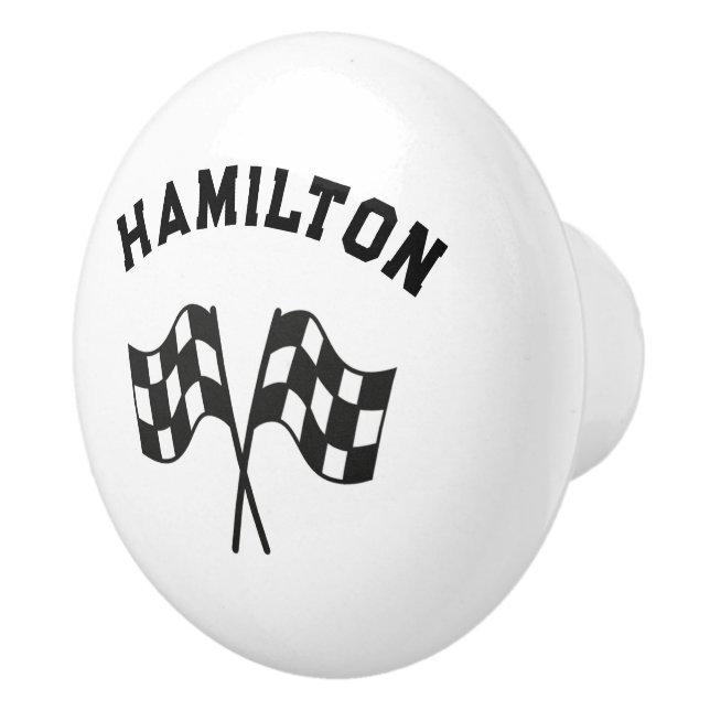 Race Car Flags Nursery  Ceramic Knob (Right)