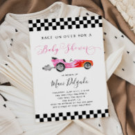 Race Car Girl Baby Shower Invitation