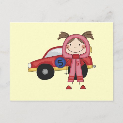 Race Car _ Girl T_shirts and Gifts Postcard