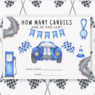 Race car - guess how many candies are in the jar enclosure card