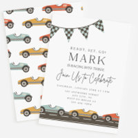 Race Car Invitation Ready Set Go Vintage Race Car 