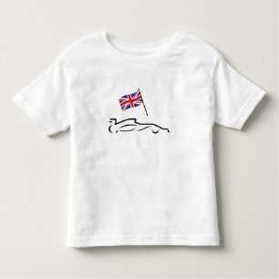 Race Car Line Drawing with British Flag Toddler T-shirt