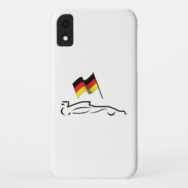 Race Car Line Drawing with German Flag Case-Mate iPhone Case (Back)