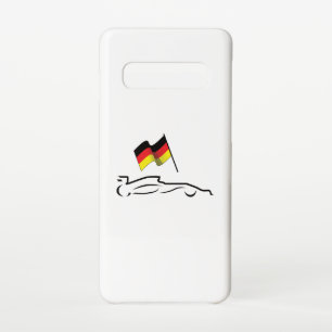 Race Car Line Drawing with German Flag Samsung Galaxy S10 Case